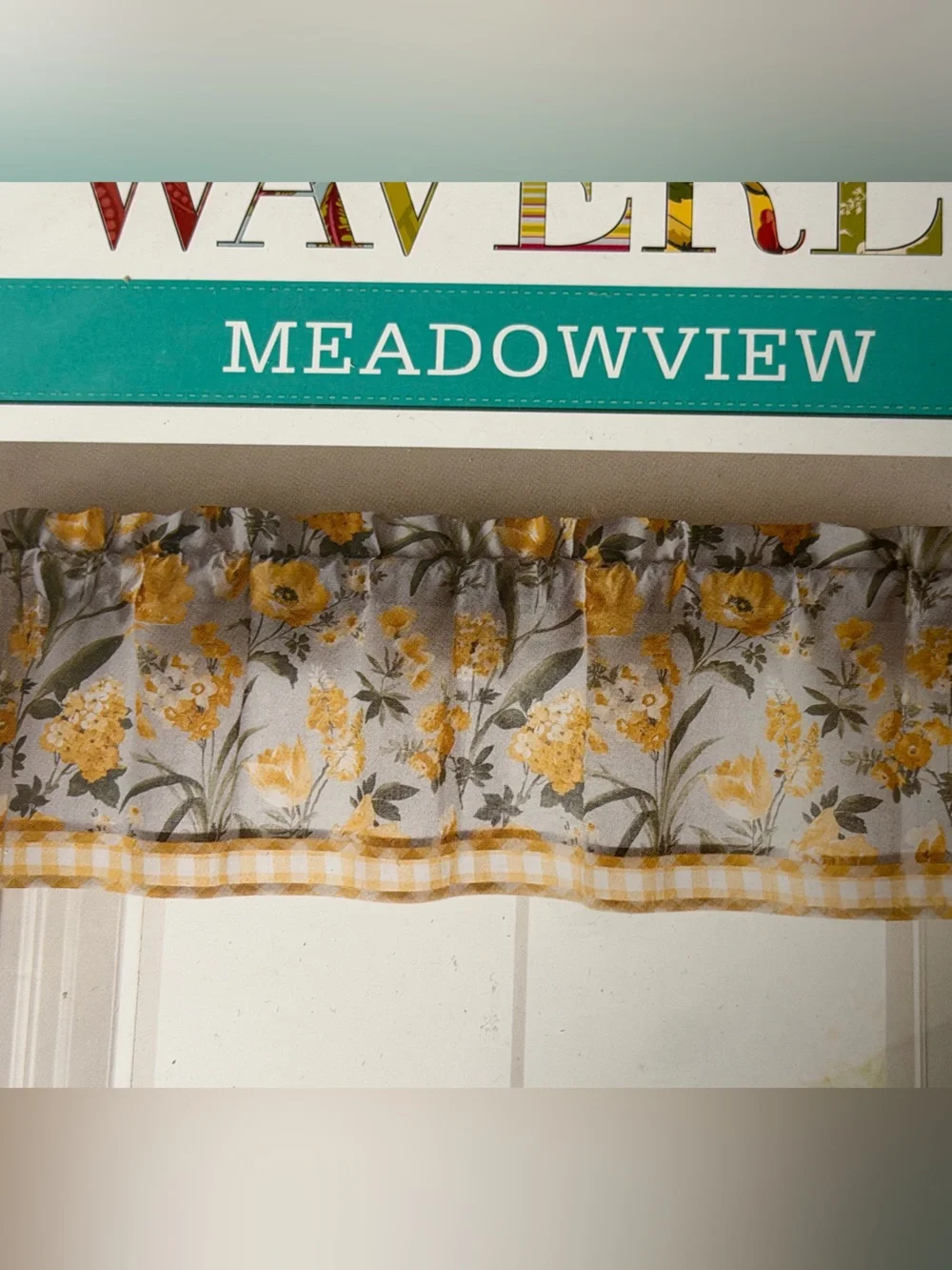 Waverly Meadowview Yellow Floral Valances Set of Two new